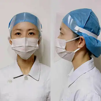 

2020 Fashion Solid 1Pc Transparent Adjustable Full Face Shield Plastic Anti-fog Protective Mask