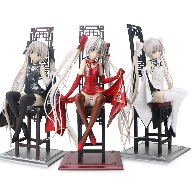 ALPHAMAX SKYTUBE 22 см аниме игры черный шелк платье Yosuga no Sora Kasugano сексуальная девушка ПВХ