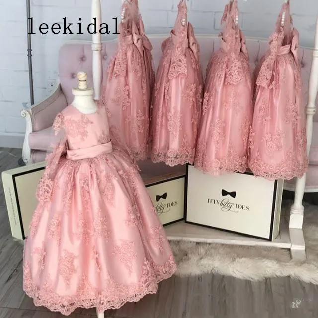 princess-ball-gown-flower-girls-dresses-with