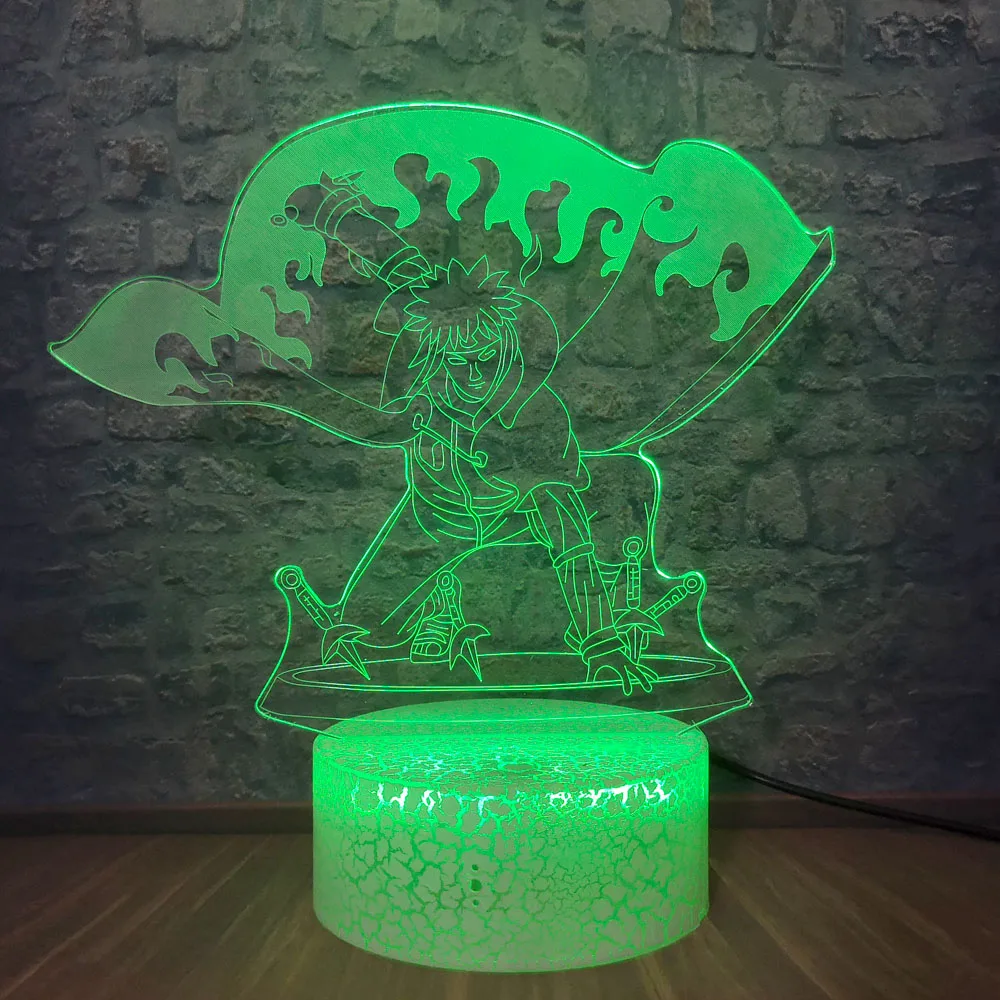 Naruto Night Light 7 Color Changing LED Bedside Lighting Namikaze Minato Model Desk lamp Home Decor Bulbing Teen Xmas Gifts