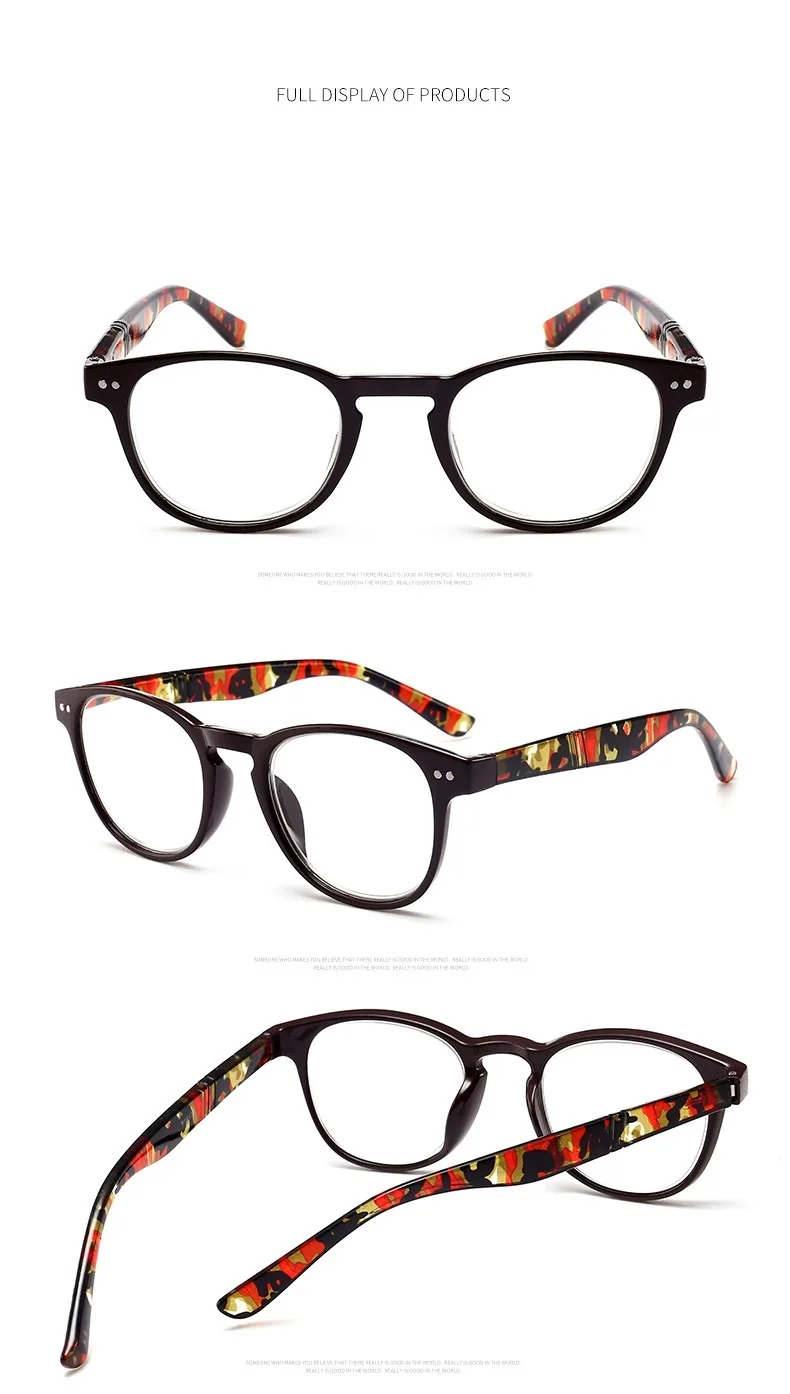 Hot Sale Men Women Round Prescription Reading Glasses 1.00-4.00 Fashion Business Hyperopia Prescription Eyeglasses Parents Gift