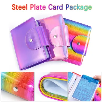 

20 Card Slot Colorful Nail Print Template Storage Square Card Package