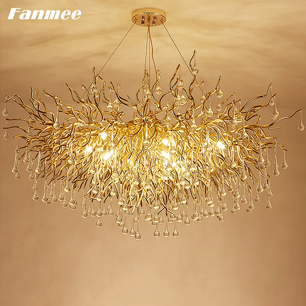 Постмодернистские Медь филиал люстра светильник роскошь чистого Стекло