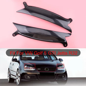 

2pcs Black Car Front Headlight Eyelid Eyebrow Cover Trim ABS Fit For VW Golf GTI Jetta R32 Rabbit MK5 2006 2007 2008 2009
