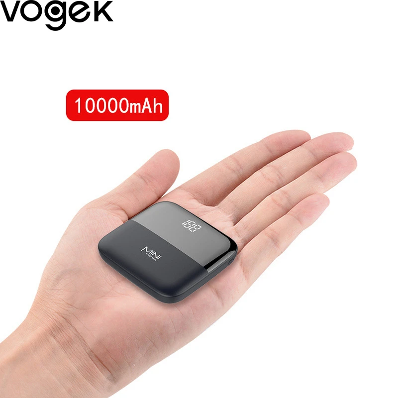 Vogek мини банк питания 10000 мАч светодиодный дисплей внешний портативный Тип C зарядное устройство повербанк двойной USB для iPhone huawei samsung Vogek мини банк питания 10000 мАч светодиодный дисплей внешний портативный Тип C зарядное устройство повербанк двойной USB для iPhone huawei samsung