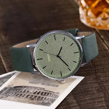 

Newly VANSVAR Unisex Men Women Matte Dial Wristwatch Leather Band Quartz Wrist Watch FIF66