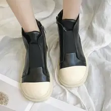 Новинка года; Осенняя высокая обувь; женские ботинки; модная простая спортивная обувь на толстой подошве в британском стиле; E14-56