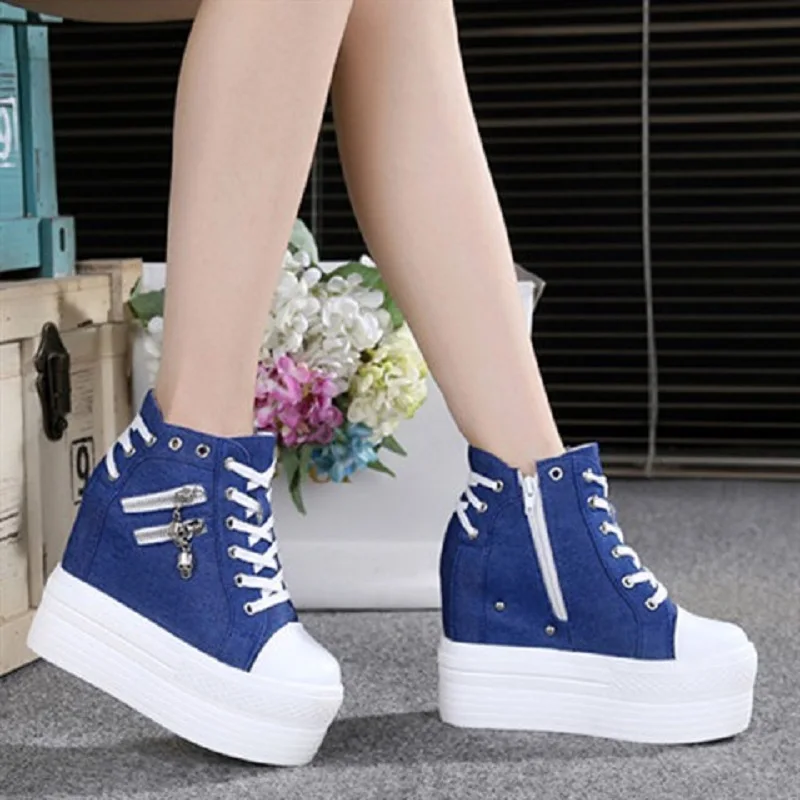 Women\'s Casual Slope Heel Sports Shoes, Women\'s Walking Platform Training Shoes, Increased, Breathable, New in Autumn 2021
