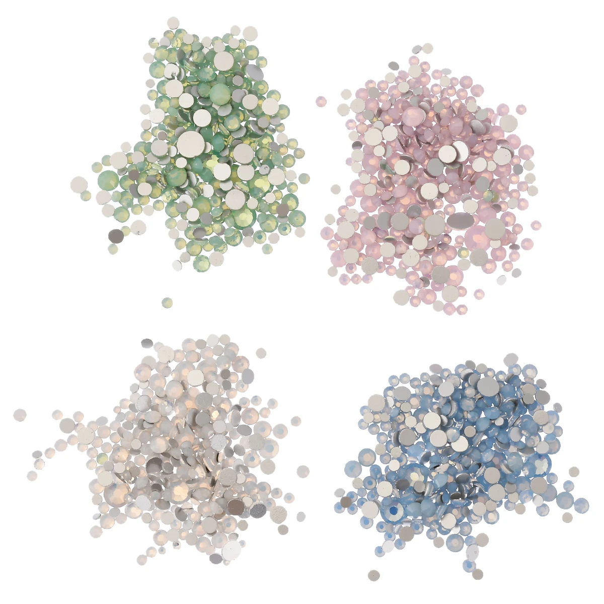 4 Colors Choosen 3D Nail Art Decorations Crystals DIY Nail Art Opal Jelly Pink White Flat Bottom Nail Rhinestones Nail Ornament