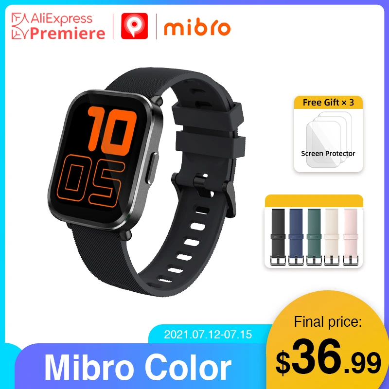 Mibro Color Smartwatch 5ATM Waterproof Heart Rate Tracker 270mAh Battery Smart Watch for Women Men iOS Android sportsmartwatch