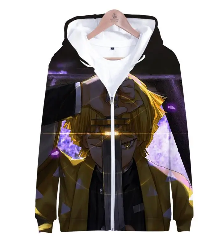 Jackets Demon Slayer: Kimetsu no Yaiba hoodie Cardigan Sweatshirts 3D Print Men's Zipper coat Anime Harajuku Baseball uniform