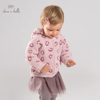 

DBW11660 dave bella autumn winter baby girls cute love hooded sweater coat children tops fashion infant toddler outerwear