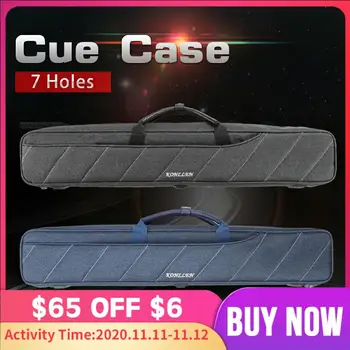 

KONLLEN 7 Holes Cue Case 3 Butt 4 Shafts Carrying Large Capacity Pocket Oxford Canvas Bag Wear-resistant Case Billiard Accessory