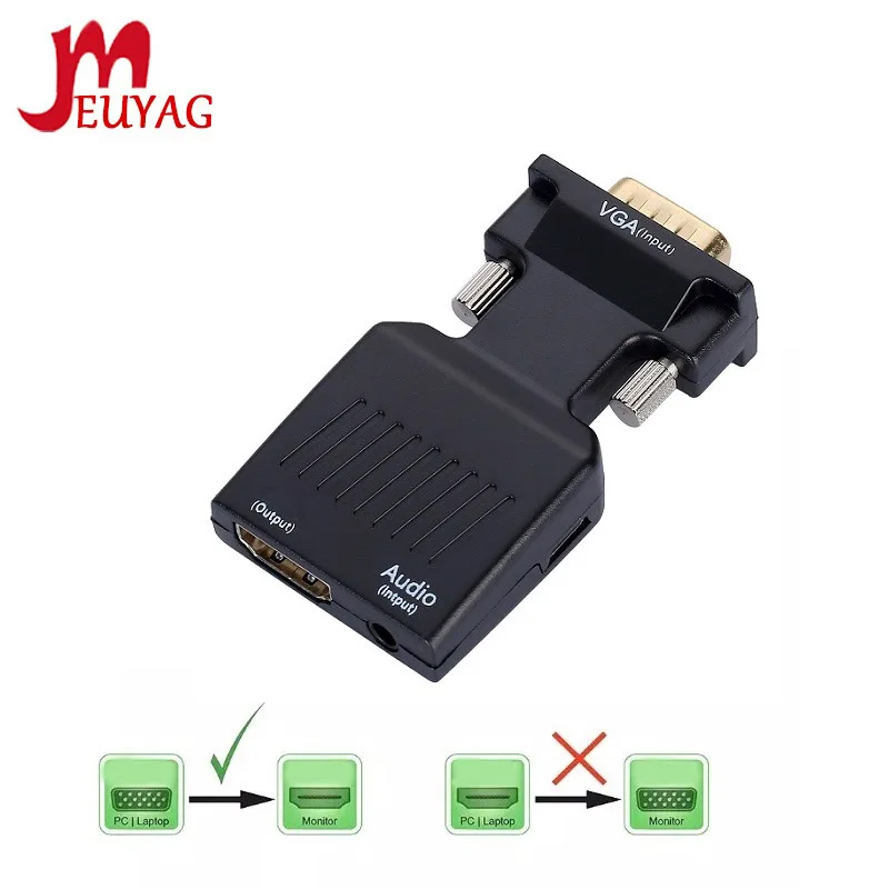 MEUYAG 1080P/720P VGA к совместимому с HDMI конвертер Кабель-переходник аудио Мощность вход для HDTV проектора монитора портативных ПК TV-BOX P