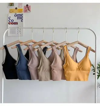 

ATHVOTAR Women Bra Tops New Sexy Tube Top U-Shaped Backless Underwear Sports Lingerie Fashion Street Wireless Underwear