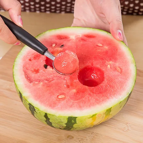 Ice Cream Dessert Sorbet Kitchenware Cook Tool Stalinless Steel Dual Double-end Melon Baller Scoop Fruit Spoon | Дом и сад