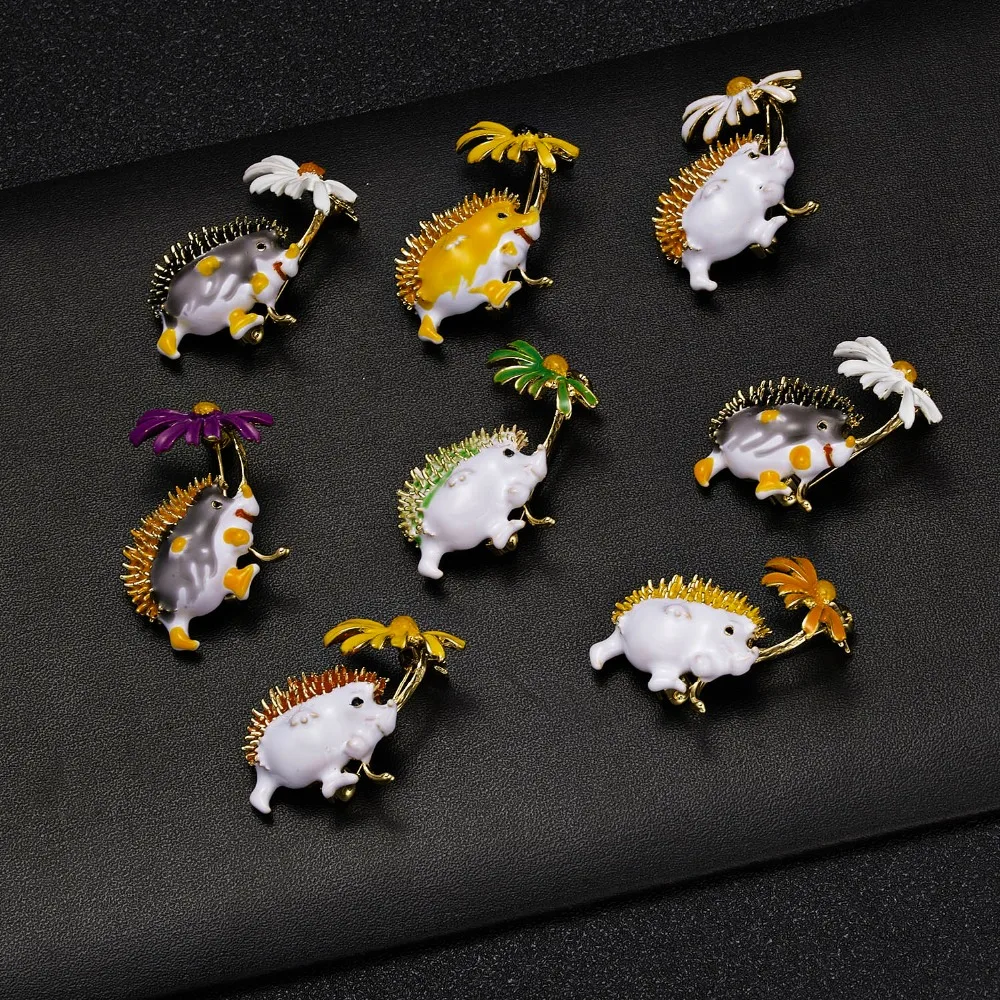 Trendy Nette Igel Tier Brosche Mode Bunte Daisy Broschen Für Frauen Schuhe Mantel Zubehör Neue Design Revers Pins Geschenk – Detail 2