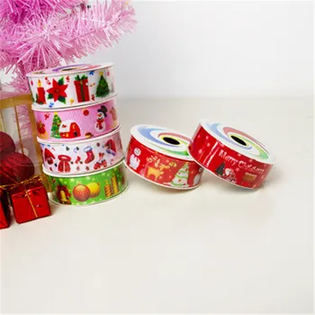 

6/pc Christmas Handmade Ribbon Cream Pink Color Wrapping Silk Satin Ribbon Wedding Party Favor Gift Box Candy Packaging Ribbon