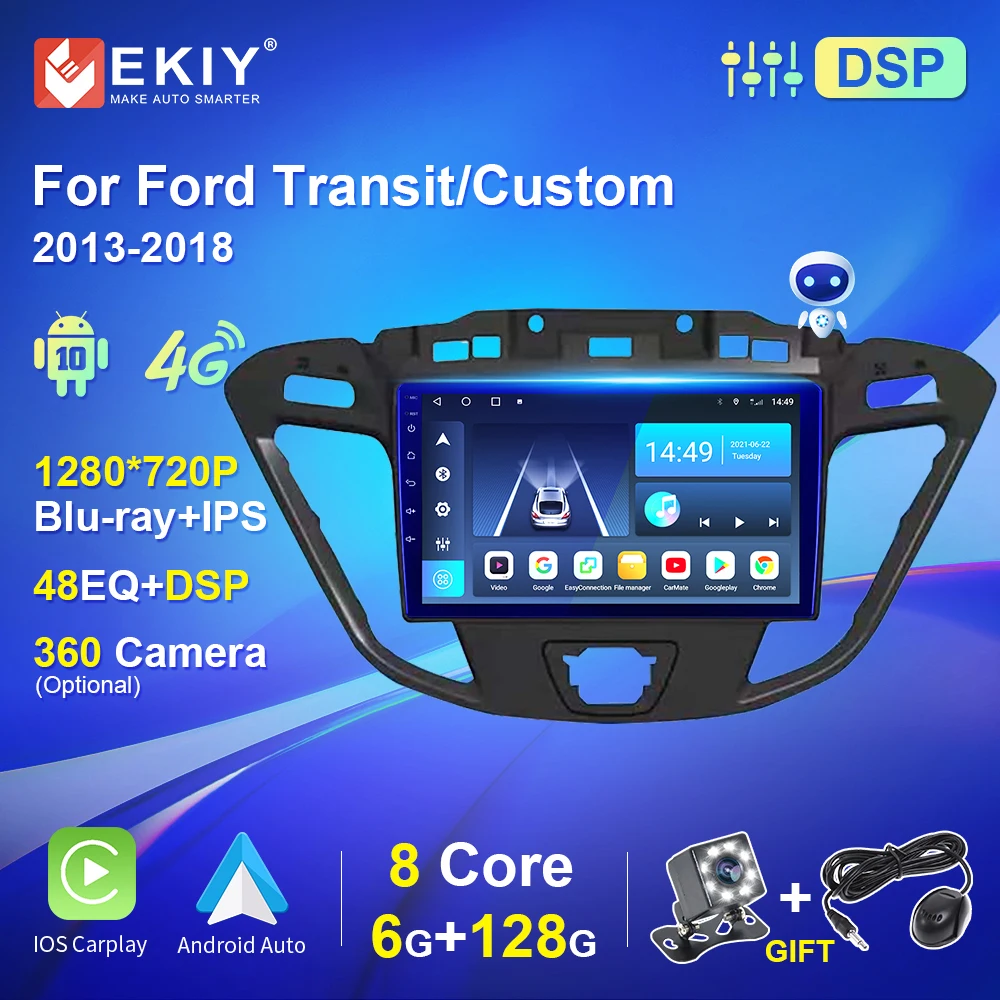 Автомагнитола для Ford Tourneo Transit Custom 2013 + Android мультимедийный DVD-плеер Авторадио Carplay