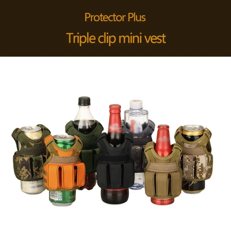 

Multitool Beer Bottle Cover Mini Camping Vest Nylon Adjustable Detachable DIY Drinks Can Water Bottles Decoration KTV Bar Bottle