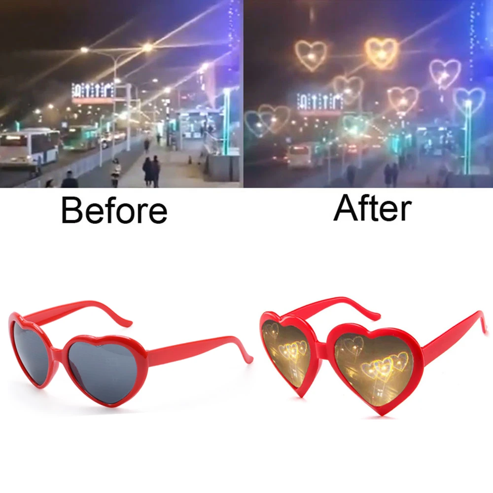 Heart-shaped Special Effect Glasses Lights Become Love Image Diffraction Glasses 