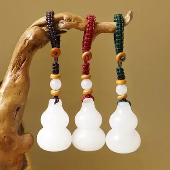 

Natural white Hetian jade necklace