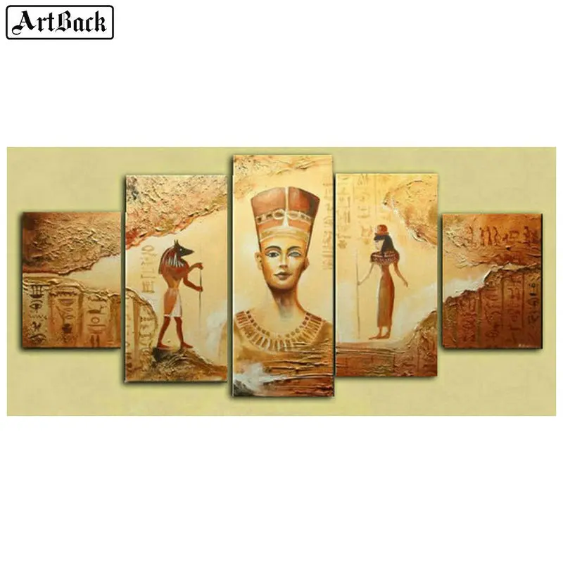 Five spell diamond painting Egyptian portrait 5d full square / round mosaic landscape embroidery crafts | Дом и сад