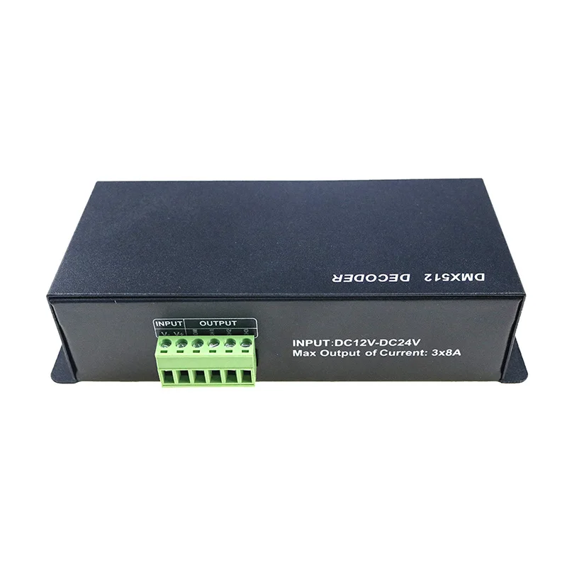 4CH 3CH DMX 512 декодер светодиодный контроллер, RGBW RGB светодиодный DMX512 декодер 3 4 канала* 8A для светодиодной полосы света DC 12-24 В - Цвет: 3CH RGB