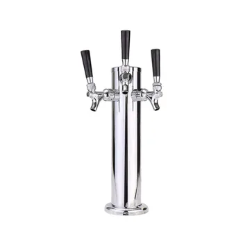 

Triple Tap Draft Beer Tower, Beer Kegerator Tower Dispenser Kit with 3 faucets, Hose,Beer Faucet Tap Brush,