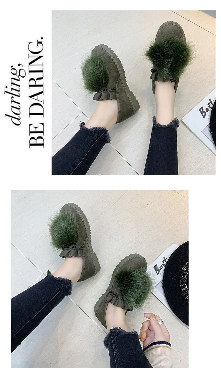 Зимние сапоги г. Новая Женская осенне-зимняя обувь на меху женская теплая Вельветовая обувь из хлопка в Корейском стиле