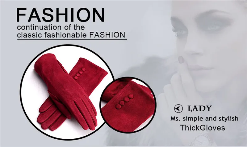 VIIANLES Suede Mittens Womens Winter Gloves Touched Screen Gloves Ladies Keep Warm Elegant Gifts Girls Glove Plaid Mittens