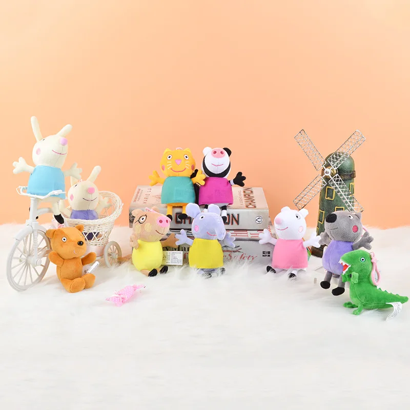 Peppa игрушки "Свинка", Свинка Пеппа, Семья друг 19 см мягкие плюшевые игрушки Семья партия игрушек со Свинкой Пеппой; ко дню рождения, подарки, украшения