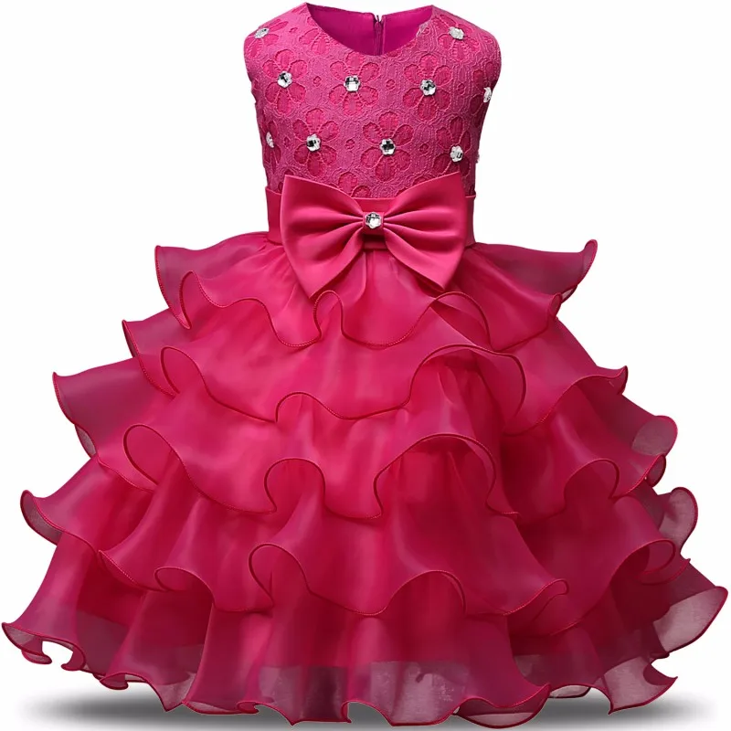 Платье на день рождения для маленьких девочек 1 год платье для маленьких девочек платье принцессы на день рождения Детские Платья с цветочным принтом и бантом платье для маленьких девочек