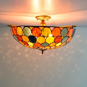 

Art Deco LED Tiffany Colorzied Round 55cm Designer Lamparas De Techo Ceiling Lights.LED Ceiling Light.Ceiling Lamp For Foyer