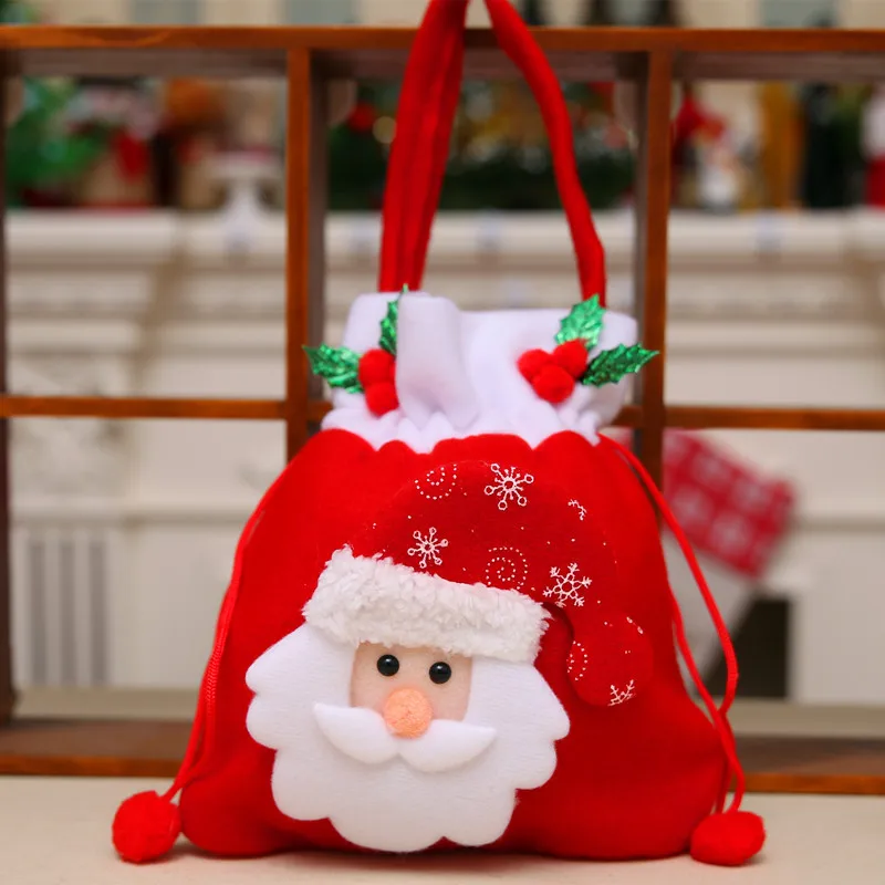 Рождественский Подарочный шнурок мешок Снеговик стиль фестиваль подарок конфетная сумка
