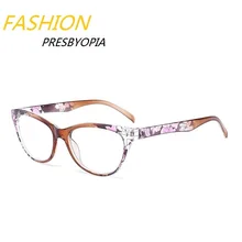 Модные женские очки для чтения, женские очки с рисунком пресбиопии, винтажные очки, диоптрий 1,0 1,5 2,0 2,5 3,0 3,5 4,0