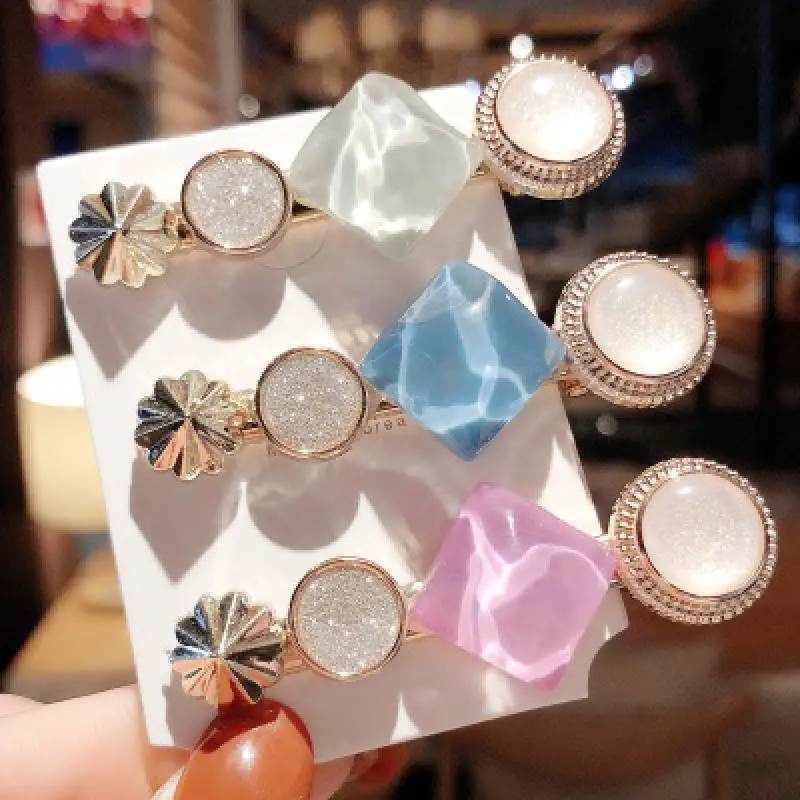 Fashion Hair Clips For Women Sweet Girl Simple Korean Style Hairpin Alloy BB Handmade INS Hairwear Accessories |