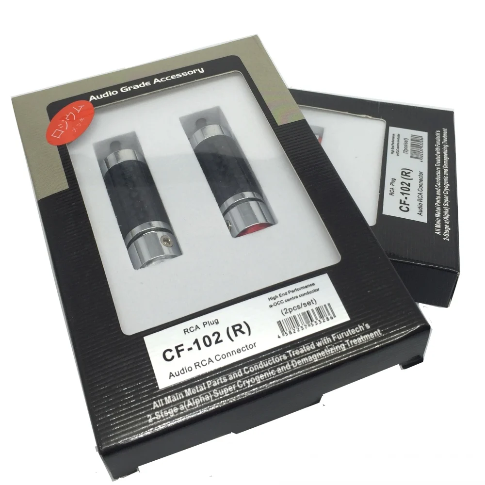 Economici FURUTECH CF 102 (R) In Fibra di Carbonio di grado High End spina del RCA smagnetizzazione Maniglia scatola Originale