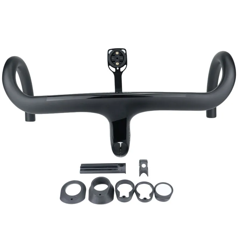 Full black inc carbon Fiber Road Bicycle Integrated handlebar with stem carbon Road handlebar