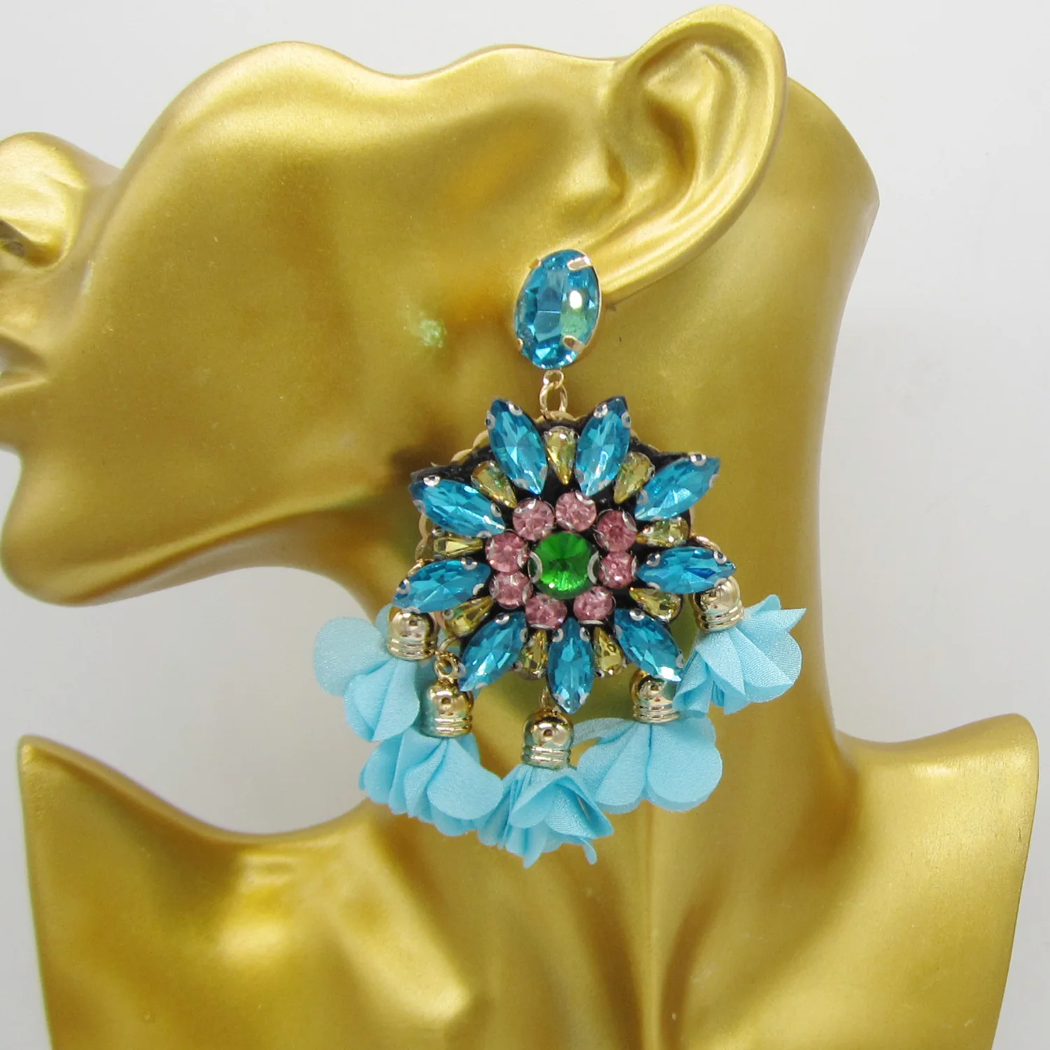 ZA Aretes 2021 Fashion Earring Drop Earrings for Women Flower Tassel Earring Wedding Brincos Jewelry Girls Gifts Wholesale