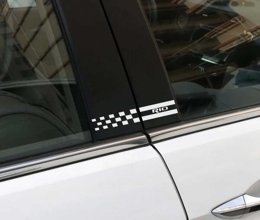 2PCS Auto Column Cover External Decorative Stickers For Kia Rio 3 4 K2 K3 X-Line Car Window B Pillars Trim Decal Car Accessories (3)