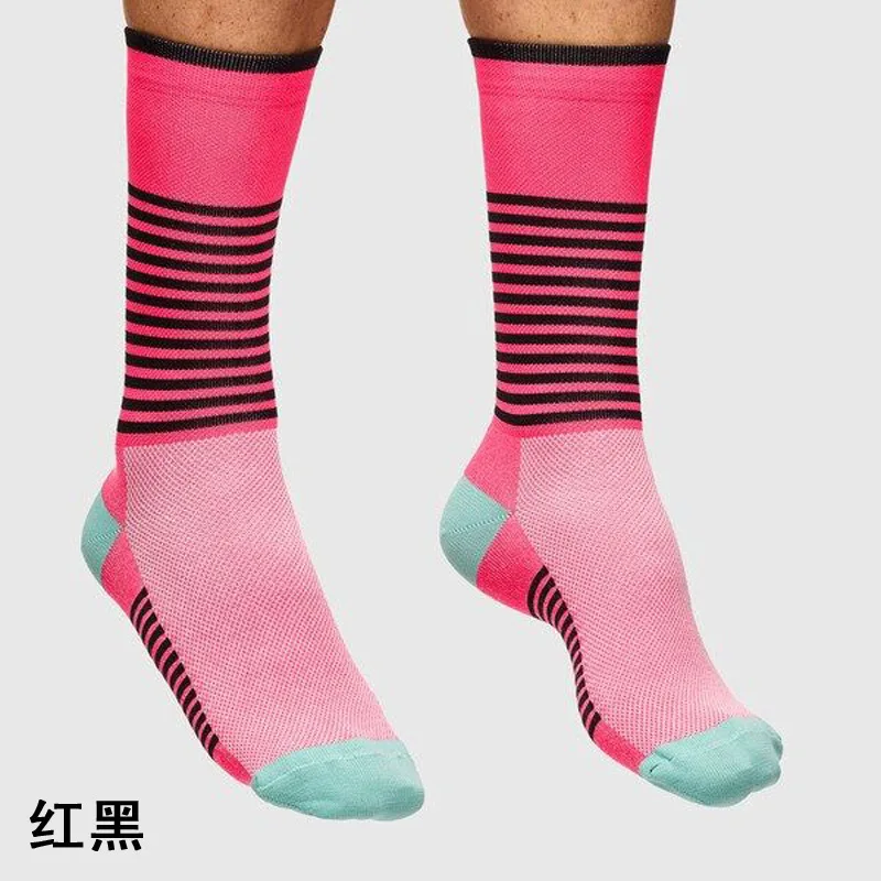 Полосатые фитнес велосипедные носки мужские женские футбольные Носки дышащие баскетбольные носки для спорта на открытом воздухе сухие быстроходные носки