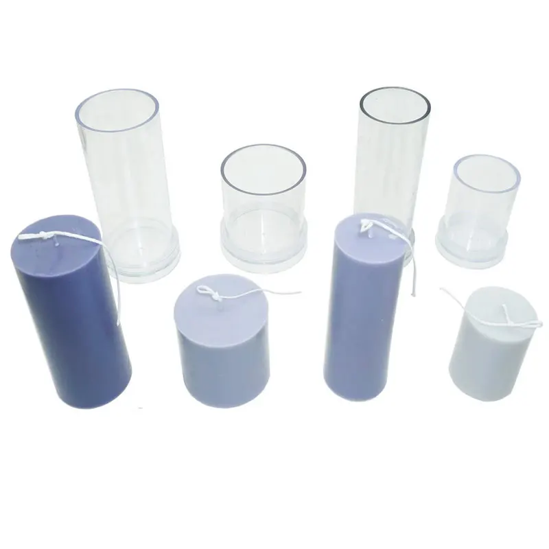Description Picture 2 of item3D Cylindrical Candle Mold Transparent Plastic Flat Top Cylinder Geometry Scented Candles Mould DIY Hand Soap Crafts Making Mold
