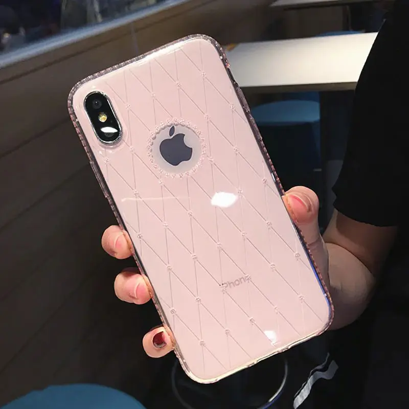 Блестящие алмазные Стразы, блестящий чехол для телефона iphone X, XS, XR, XS, Max, 6, 6 S, 7, 8 Plus, с окошком, мягкая задняя крышка из ТПУ