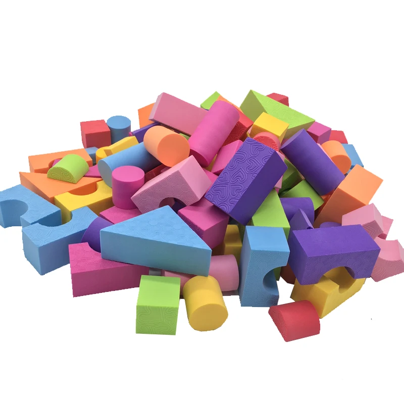 100 PCS EVA building blocks for 0-6 years old soft safe bricks Enlighten toys