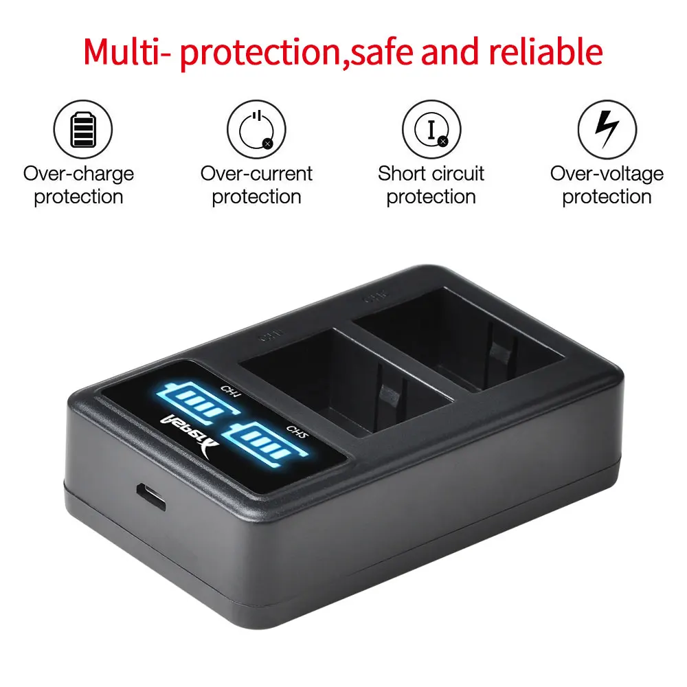 Rechargeable Battery Camera Battery Camera Battery Charger Rechargeable Battery Charger DMW-BMB9 Battery + LED Charger for Panasonic Lumix DC-FZ82 FZ70 FZ60 FZ100 FZ150 FZ40 FZ45 FZ47 FZ48