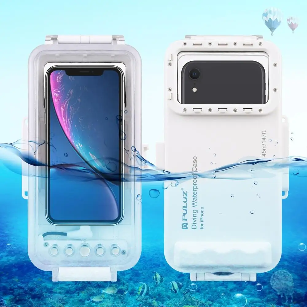 

Чехол для подводного плавания PULUZ для iPhone 11, водонепроницаемая крышка для подводного плавания под водой до 45 м, для фото-и видеосъемки, версия iOS 13,0 или выше