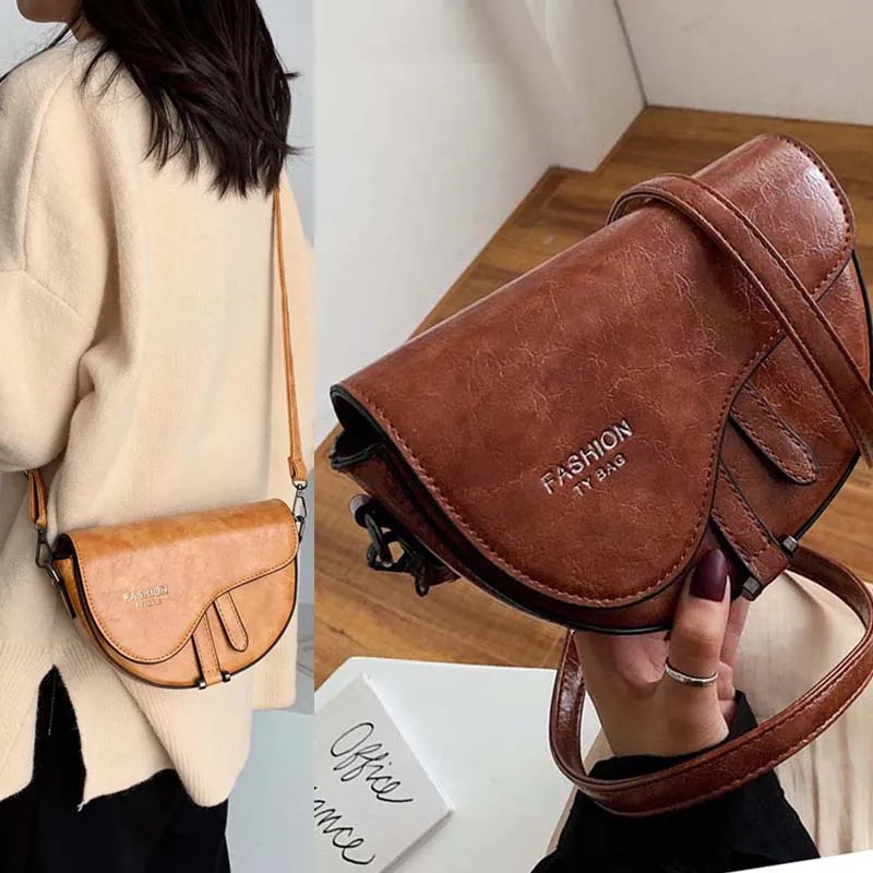 

Fashion Bags 2019 South Korea Non-mainstream Bag Women's New Style Western Style Retro Saddle Bag Cross-body Shoulder Bag