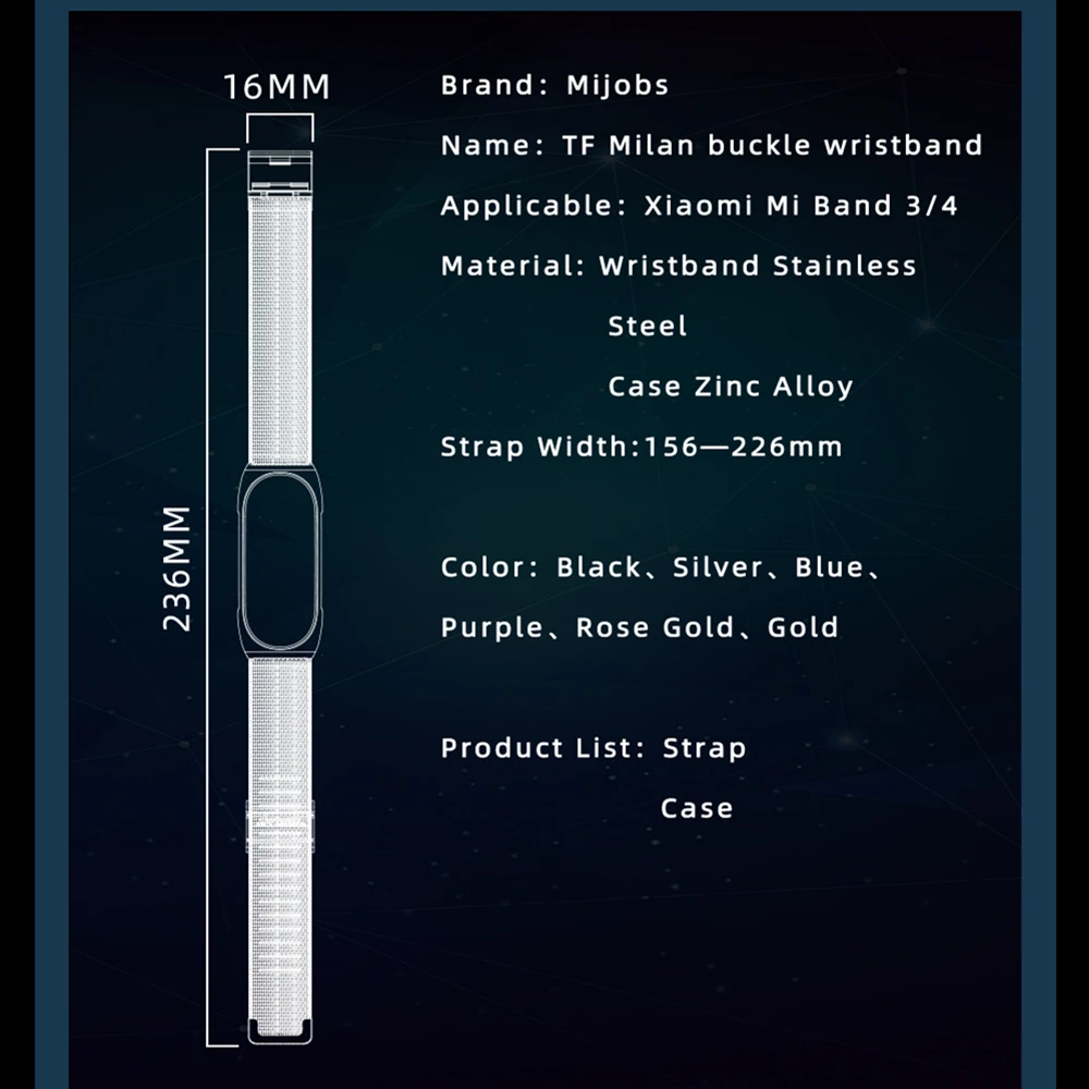 Для Mi Band 4 ремешок для Xiaomi Металлический Безвинтовой браслет из нержавеющей стали
