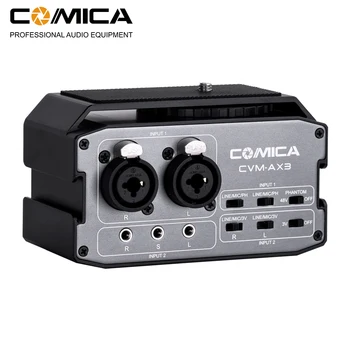 CoMica CVM-AX3 XLR mikser Audio Adapter przedwzmacniacz Dual XLR 6 35mm 3 5mm mikrofonów mikser Audio dla lustrzanka cyfrowa kamera tanie i dobre opinie Wzmacniacz mikrofonowy CN (pochodzenie)